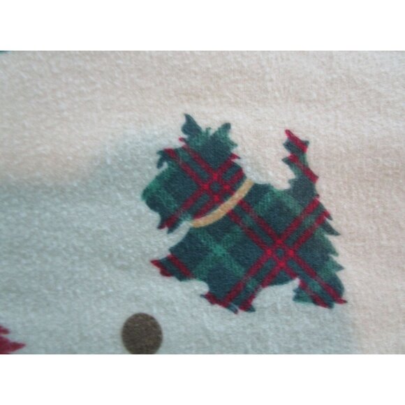 Martha Stewart Collection Queen Flannel Sheet Set Christmas Plaid Scotty Dog - Picture 15 of 16
